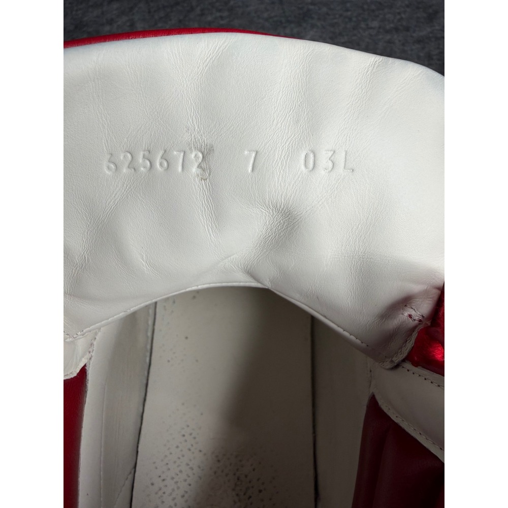 Gucci Ace High Top Red Leather Sneakers Interlocking G Logo 625672 Mens 7 US 8 - Picture 6 of 13